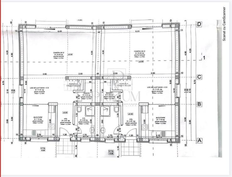 Duplex 4 camere - zid dublu - bucatarie inchisa - 4