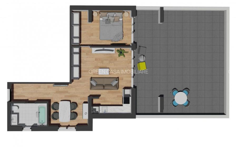 Apartament 2 camere, terasa 60mp, parcare subterana, zona Vivo, Razoare - 3