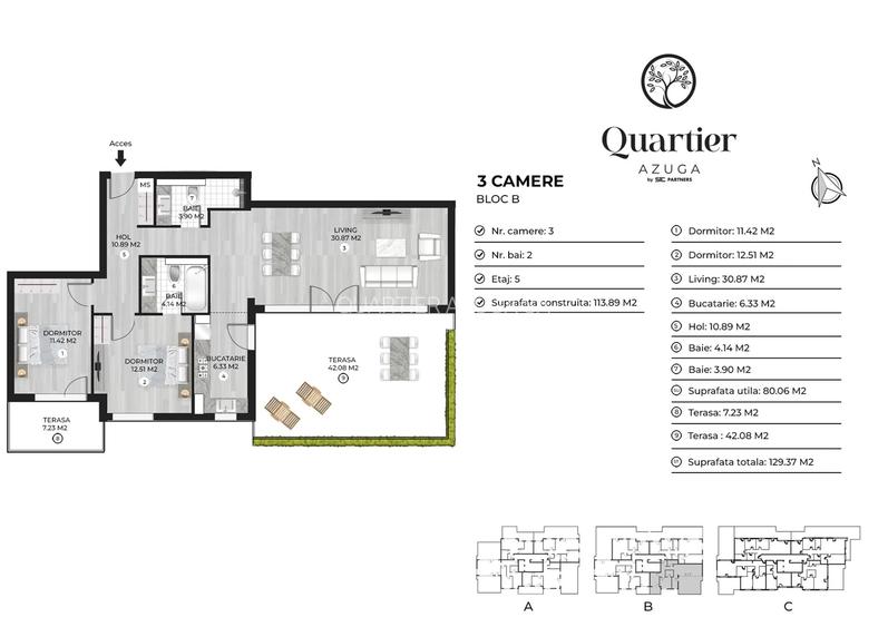 QUARTIER AZUGA - PROIECT VERDE PREMIUM - 3 CAMERE CU TERASA SI VEDERE PANORAMICA - 2
