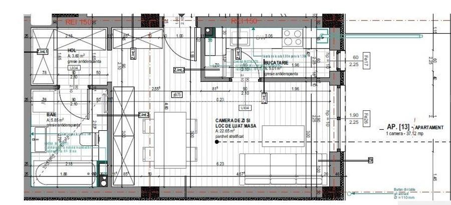 Bloc nou , S+P+5E,  apartament cu 1camera,  zona Central - 4