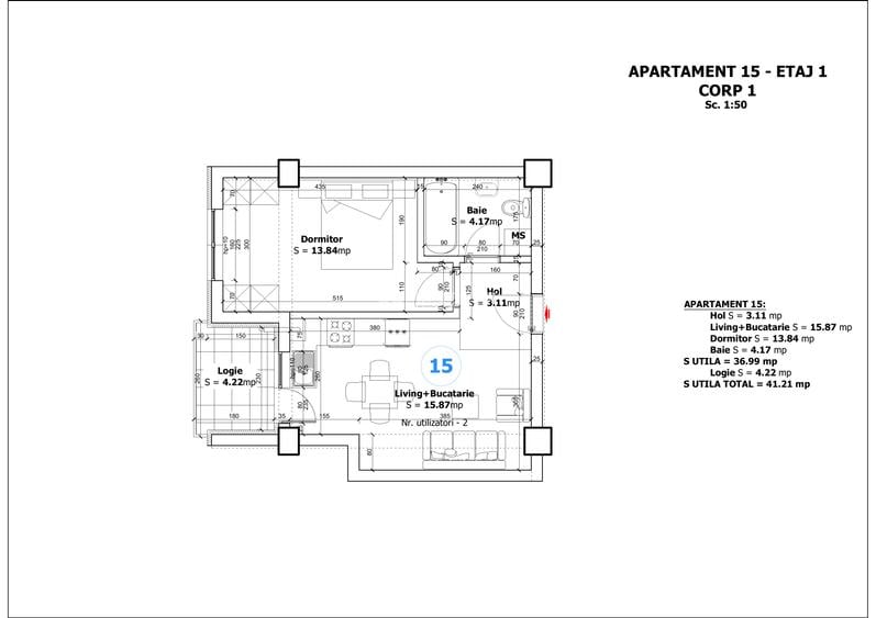 Apartament 2 camere | Bloc cu lift | Proiect nou | Prcare inclusa | - 2