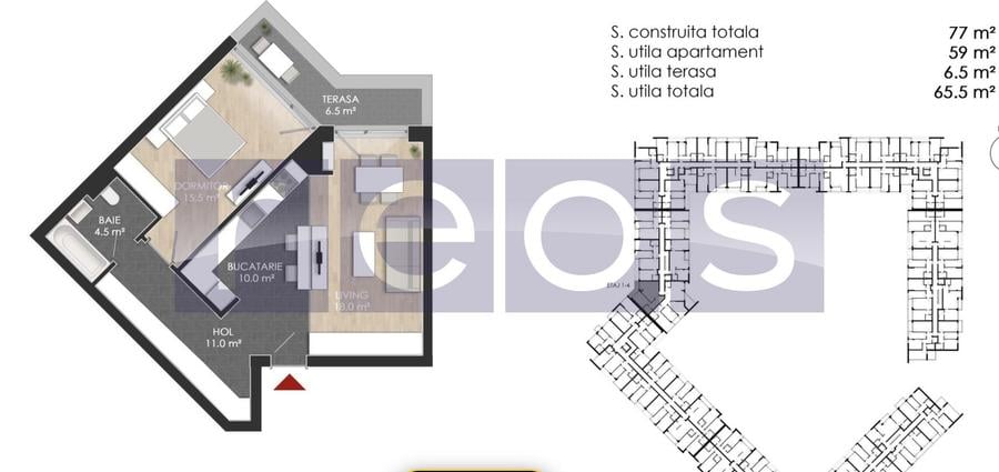 VANZARE 2 CAMERE | TERASA | STRAULESTI | PISCINA PRIVATA A COMPLEXULUI - 1