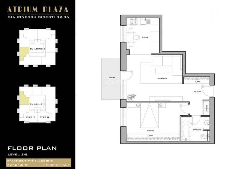 0% | Apartament 2 camere NOU, semidecomandat, 58 mp, 2 bai  | Atrium - Sișești - 11