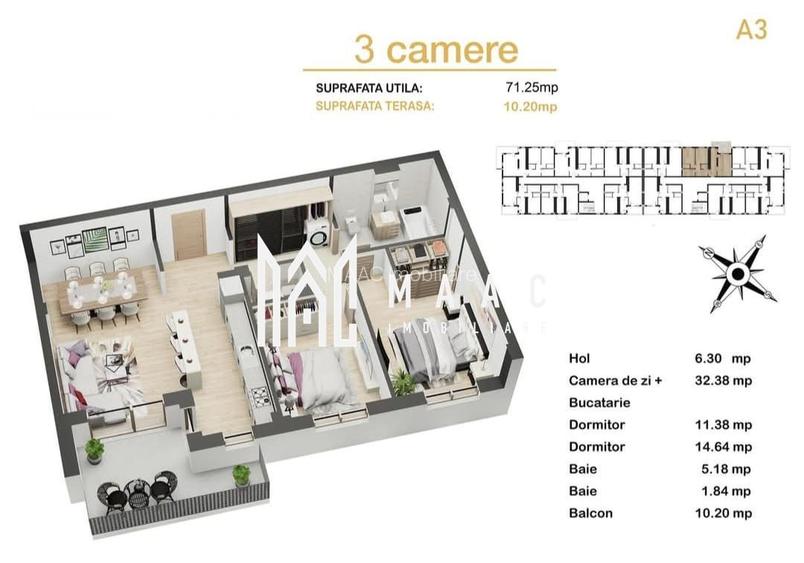 Apartament 3 camere | Balcon | Lift | Parcare | Prelungirea Mihai Viteazul - 11