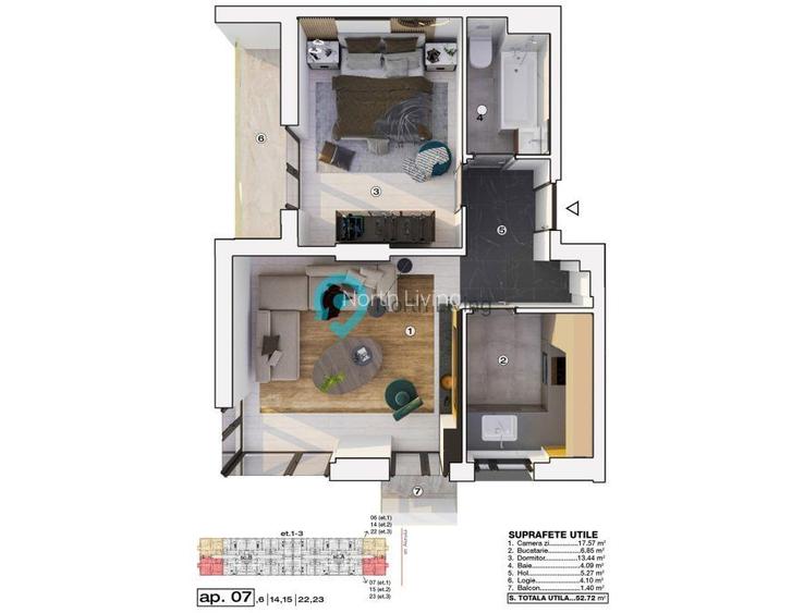 2 camere nou, 52 mp, balcon, Prelungirea Ghencea - 7