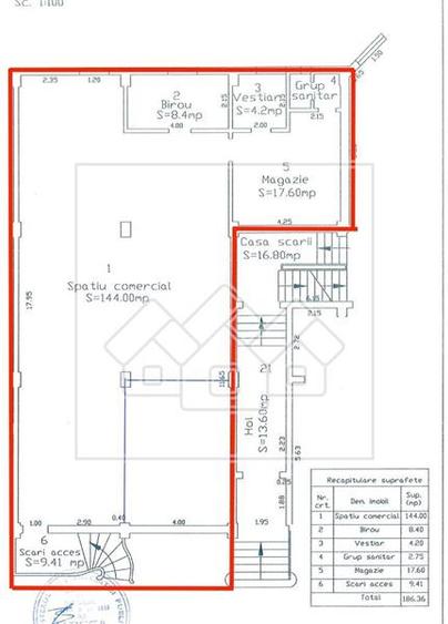 Spatiu comercial cu vitrina la strada - 177 mp - finisat la cheie