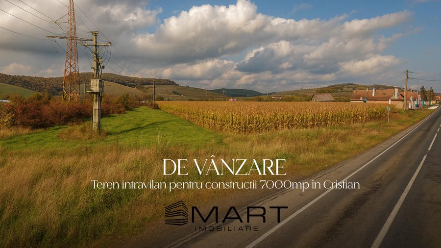 Teren intravilan CC cu CU 7000mp in Cristian la DN