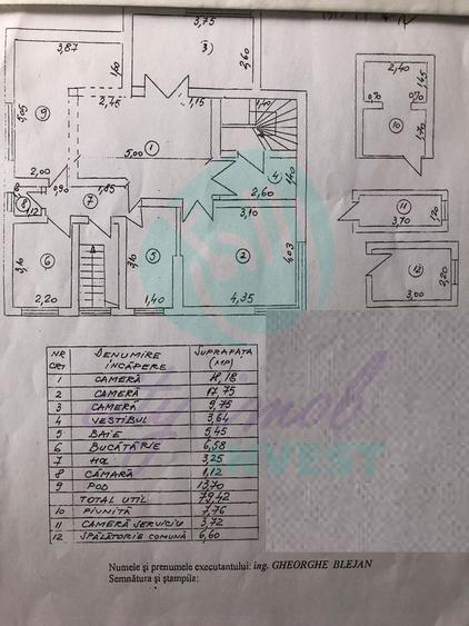 Apartament 3 CAMERE in bloc boutique-CENTRALA PROPRIE-80 mp