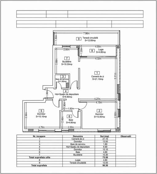 Apartament 3 camere, 74 mp, parcare subterana, cart Andrei Muresanu