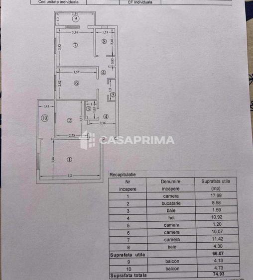 Apartament 3 camere decomandat, Nicolina, etaj 3