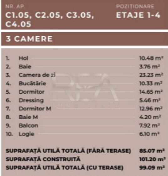 Apartament 3 camere, Ferdinand