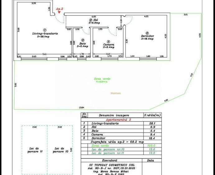 Apartament 3 camere | Curte 103 mp | 2 locuri de parcare | Calea Urseni