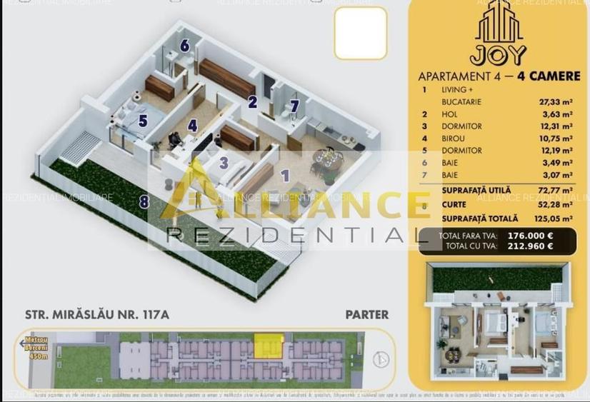 Ap 4 camere cu gradina langa metrou Berceni