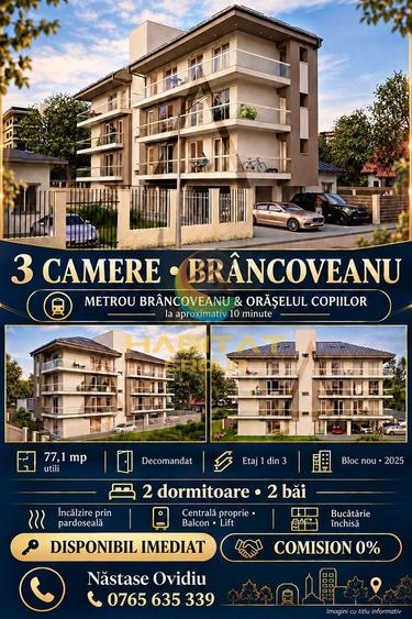 Apartament 3 camere Metrou Brâncoveanu și Orășelul Copiilor la 10 minute
