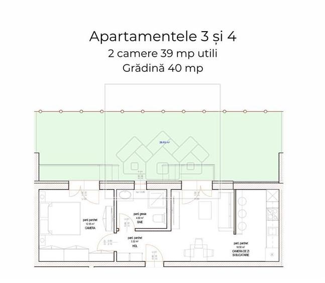 Ap 2 camere, balcon mare + gradina - Zona Ciresica