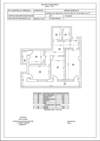 Tomis Nord - Vanzare apartament decomandat cu 3 camere, bloc nou.
