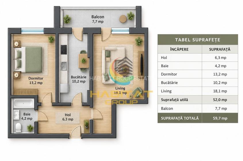 Apartament 2 camere - metrou Nicolae Teclu - 1