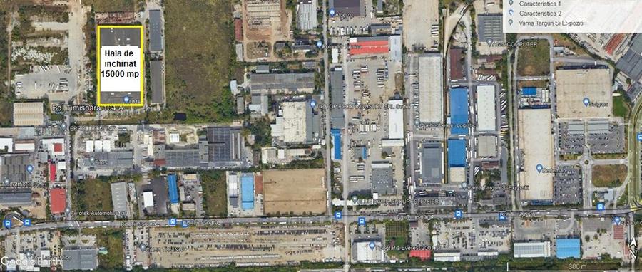 Inchiriez hala Bd. Timisoara, 400-15000 mp, birouri 2000 mp, parcare 2000 mp