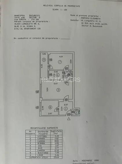 Apartament 2 camere | Iancului | Metrou |  56 mp | Etaj 10/10 - 9