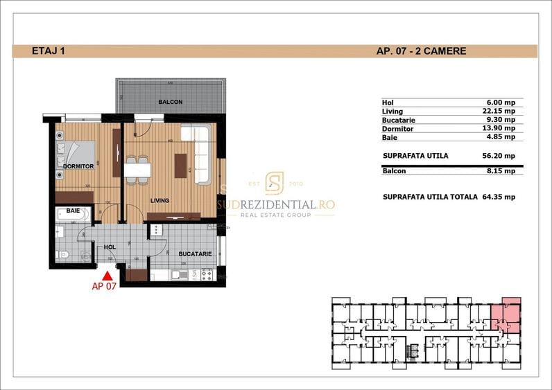 Apartamen decomandat cu 2 camere, imobil nou, zona Aparatorii Patriei - 6