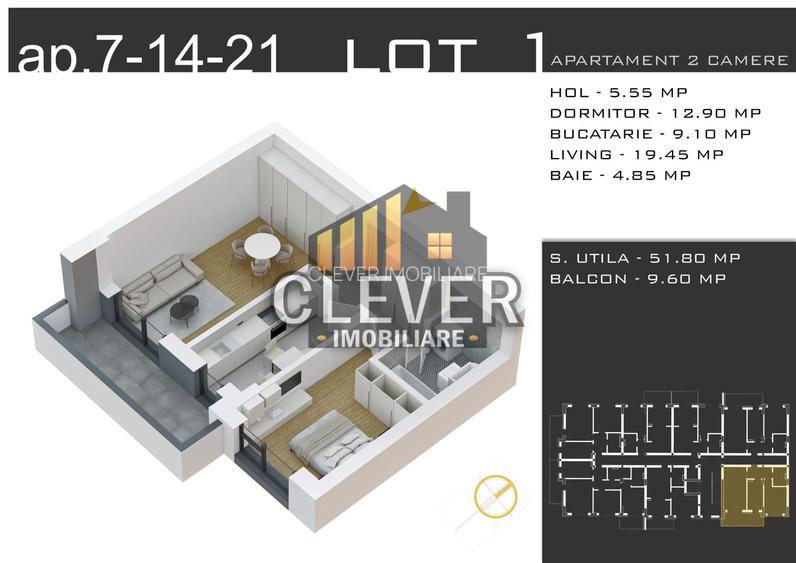 Apartament 2 camere Parcare Inclusa, Pallady, Comision 0 - 3