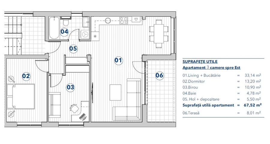 Apartament 3 camere - reper Lac Rediu - 75mp - 13
