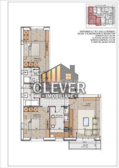 3 Camere Decomandat Etaj Intermediar |  Pallady - metrou Teclu - 4