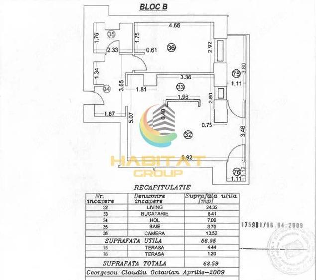 Apartament 2 camere- 63mp - mobilat si utilat