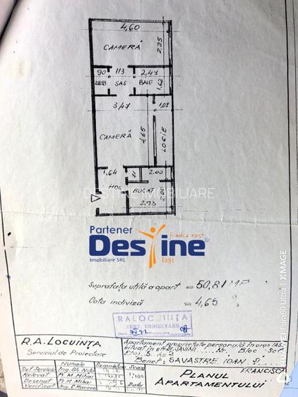 Comision 0% Apartament 2 camere semidecomandat, 51mp, etaj 3/4 Tatarasi - 7