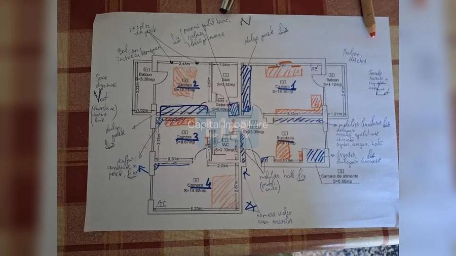 COMISION 0%! Ap. 4 camere 84 mp, 2 băi, 2 balc, Mărăști, Lidl – 680€ - 31