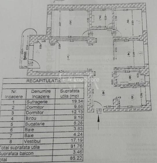 4 camere Dristor decomandat,inst. schimb.,et. 5,an 1987, metrou, 85 mp - 8