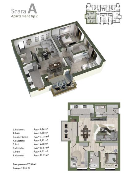 CONFORT ABSOLUT: 3 Camere + parcare + boxă. Totul inclus în Ansamblul Privat GA5 - 5