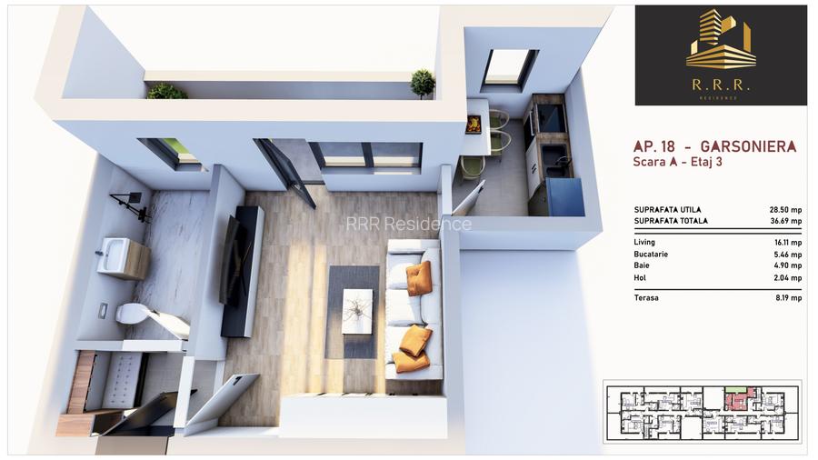 Gars 37 m.p, predare 12/2025, incalzire pardoseala, stradal Giurgiului - 7