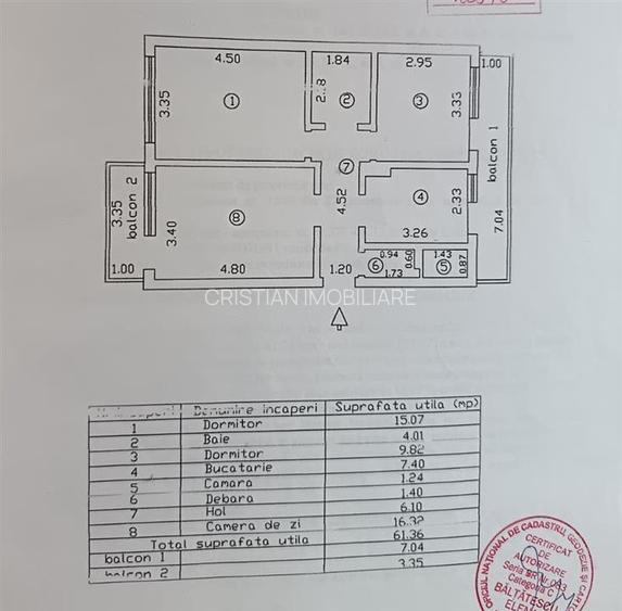 ETAJ 2! Apartament 3 camere DECOMANDAT, zona Calea Galati - 9