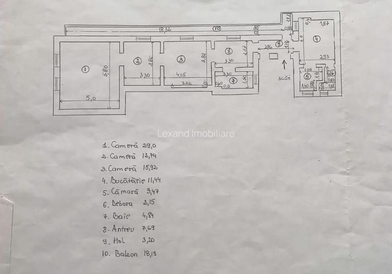 De vanzare, apartament trei camere in casa, pe str Republicii - 10