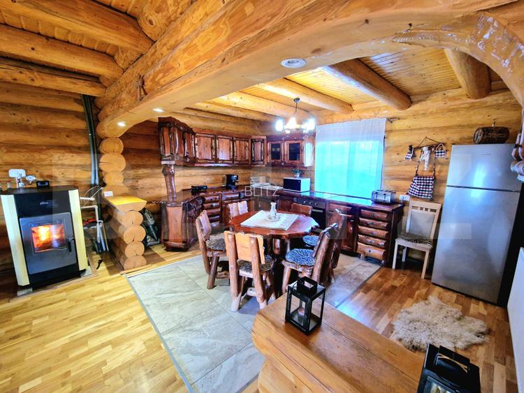  Cabana din lemn rotund, 140 mp utili, 1000mp teren – zona turistica Marisel - 4