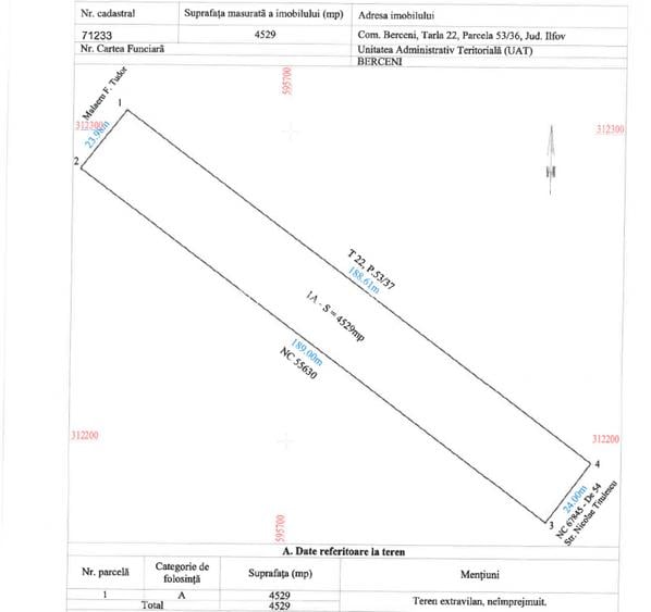Teren Extravilan In Rate Primaverii Com. Berceni | 5491mp | #EG42 - 2