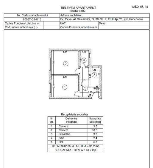 Apartament 2 camere, str. Salcâmilor, bl.30, DEVA - 3