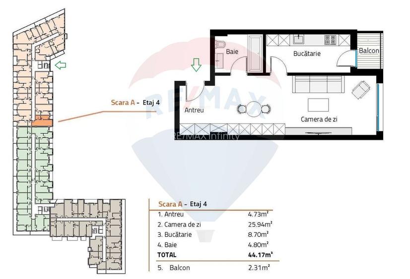 Apartament nou de vanzare 44 mp Soporului Comision 0% - 6