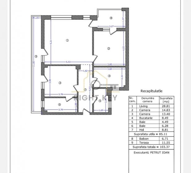 Apartament 3 camere in ansamblu nou/ 85 mp+ terasa 12mp/ Comision 0% - 17
