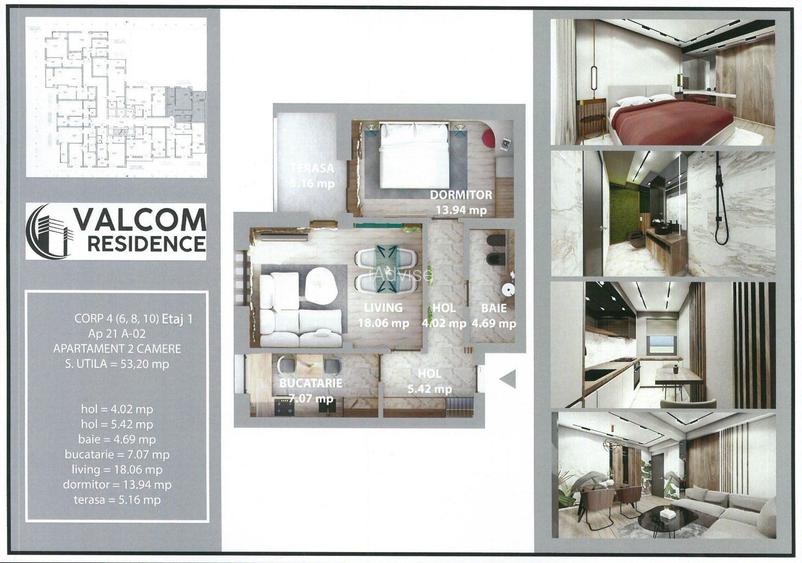 Valcom Residence Bartolomeu, 2 camere, terasa 5.44 mp,  Comision 0% - 11