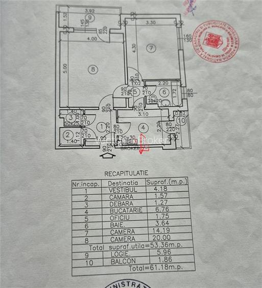 2 camere, 61mp, doua balcoane, centrala, renovat, mobilat, Basarabia -Costin Geo - 3