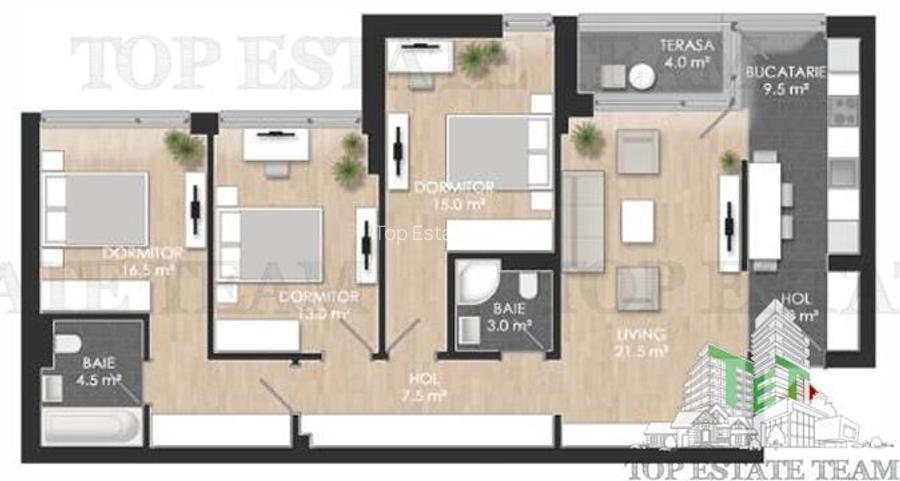 Apartament cu 4 camere de vanzare in zona de Nord - 9