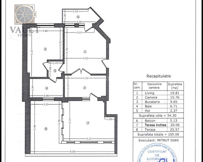 Apartament 3 camere - LA CHEIE - TERASA  45,63 -zona Dristor - 1