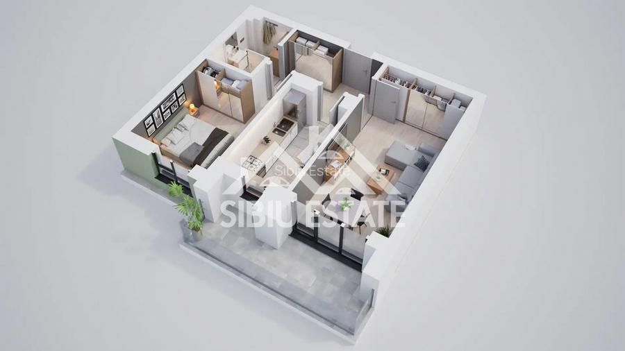 Un apartament modern cu 2 camere și terasă - 4