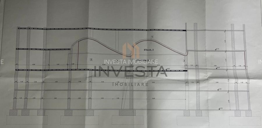 Spatiu generos 1050 mp open space, etaj 2,nefinisat, zona 21 Decembrie - 2