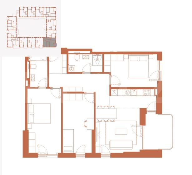 Comision 0! River by Hexagon - Apartament 4 camere, 93 mp, Dressing - 2