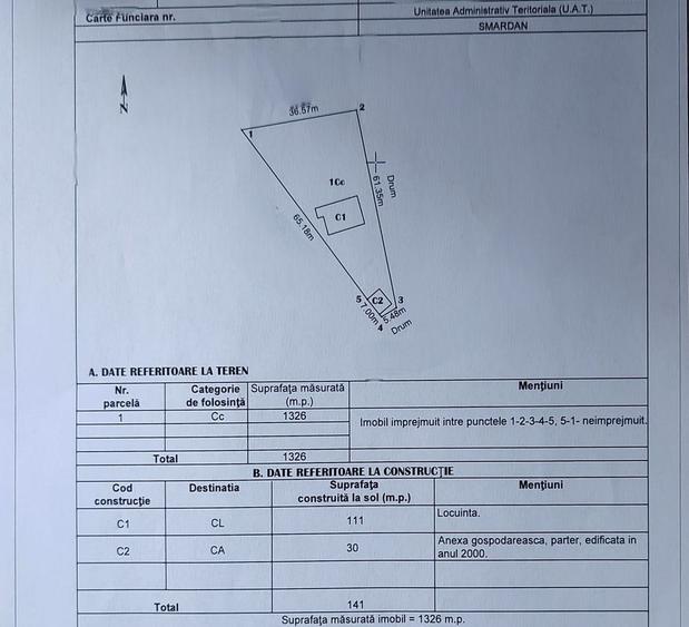 85.000 Euro- casa +magazin+garaj in com Smardan, sat Cismele,
