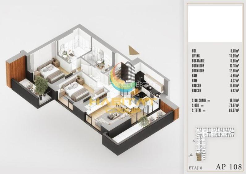 Pallady 3 camere decomandat 89 mp ACTE GATA DE MUTARE - 2