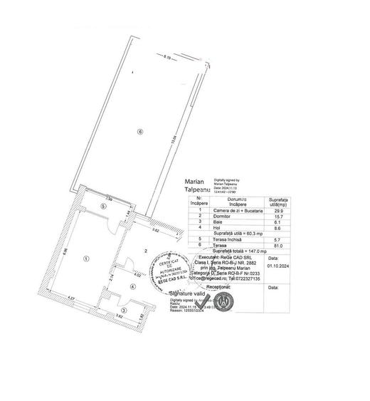 Tribunal Bulevardul Unirii 2 camere 147 mp 60 utili terasa 6 mp curte 81 mp 2025 - 18